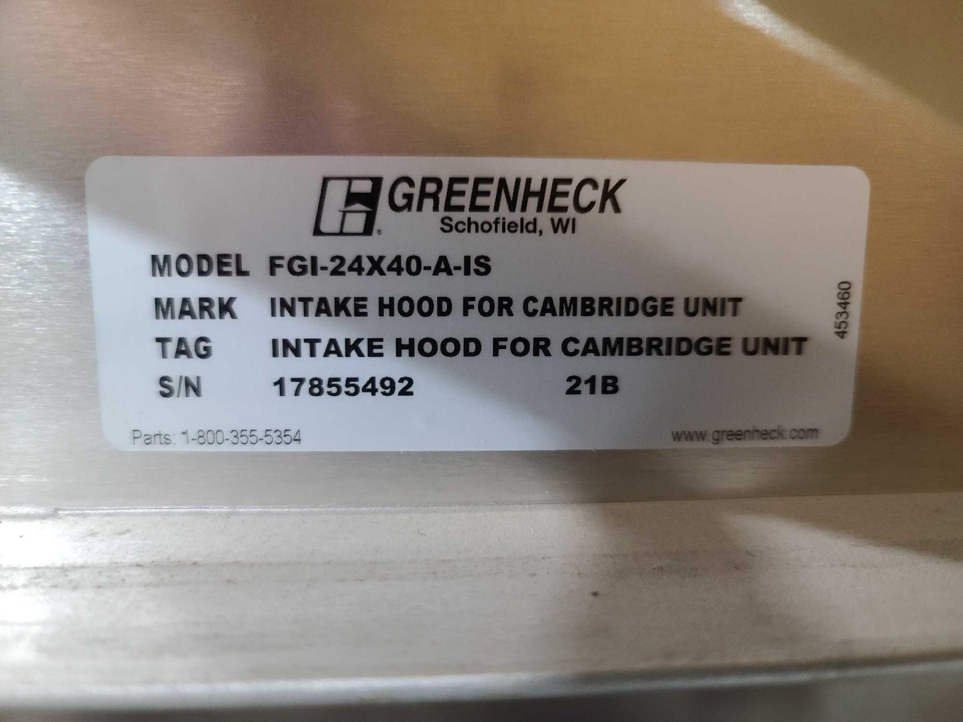 Greenheck Intake Hood - Image 4 of 4