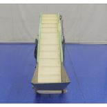 Cleated Incline Conveyor With Hopper 100"L x 18"W
