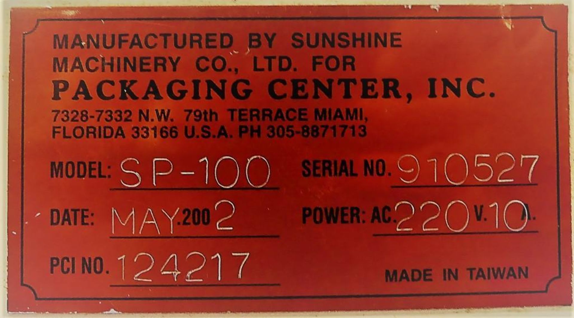 Sunshine Machinery SP-100 Rotary Cup Filler - Image 13 of 13