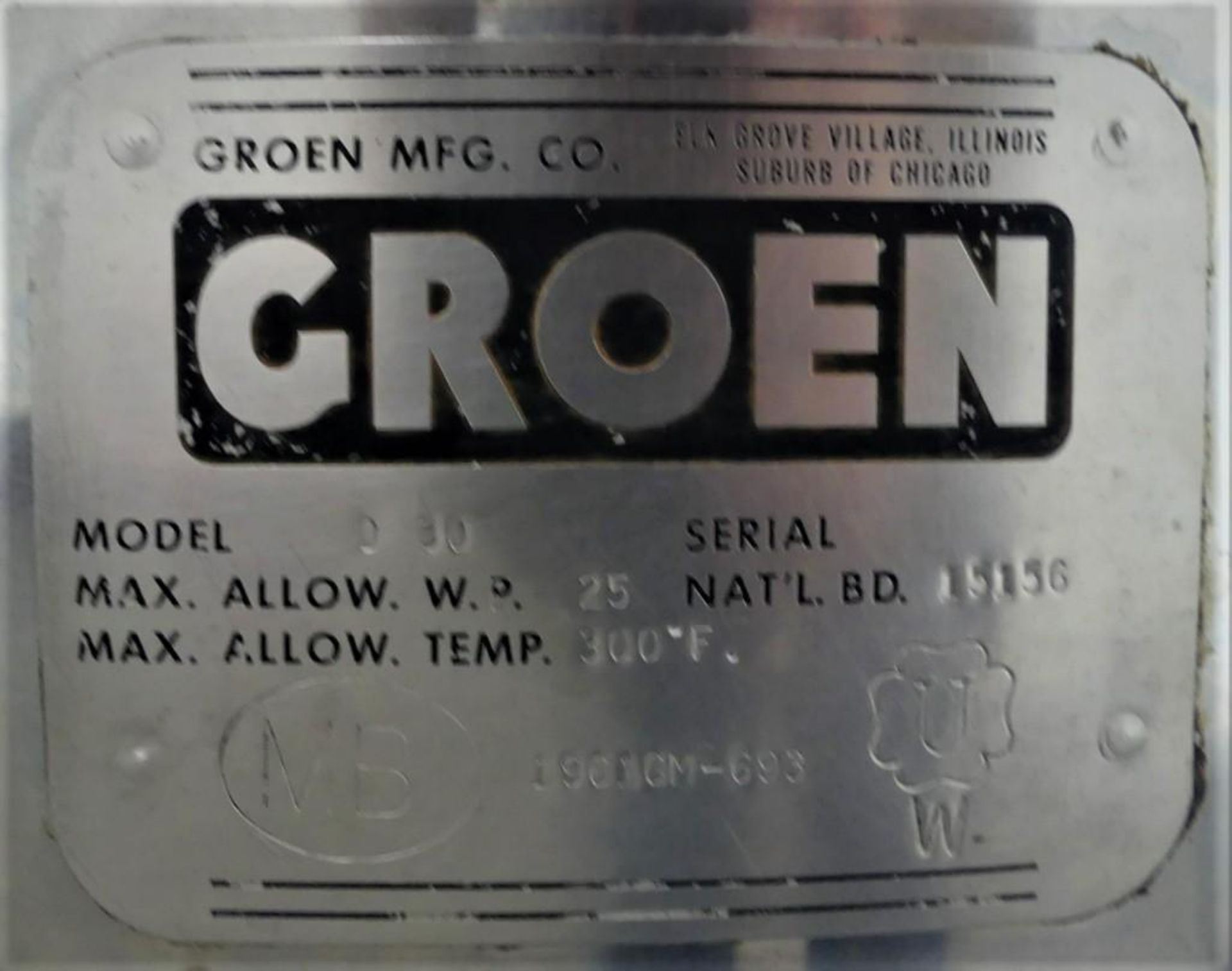 Groen D-30 30 gallon Half Jacketed Steam Kettle - Image 11 of 11