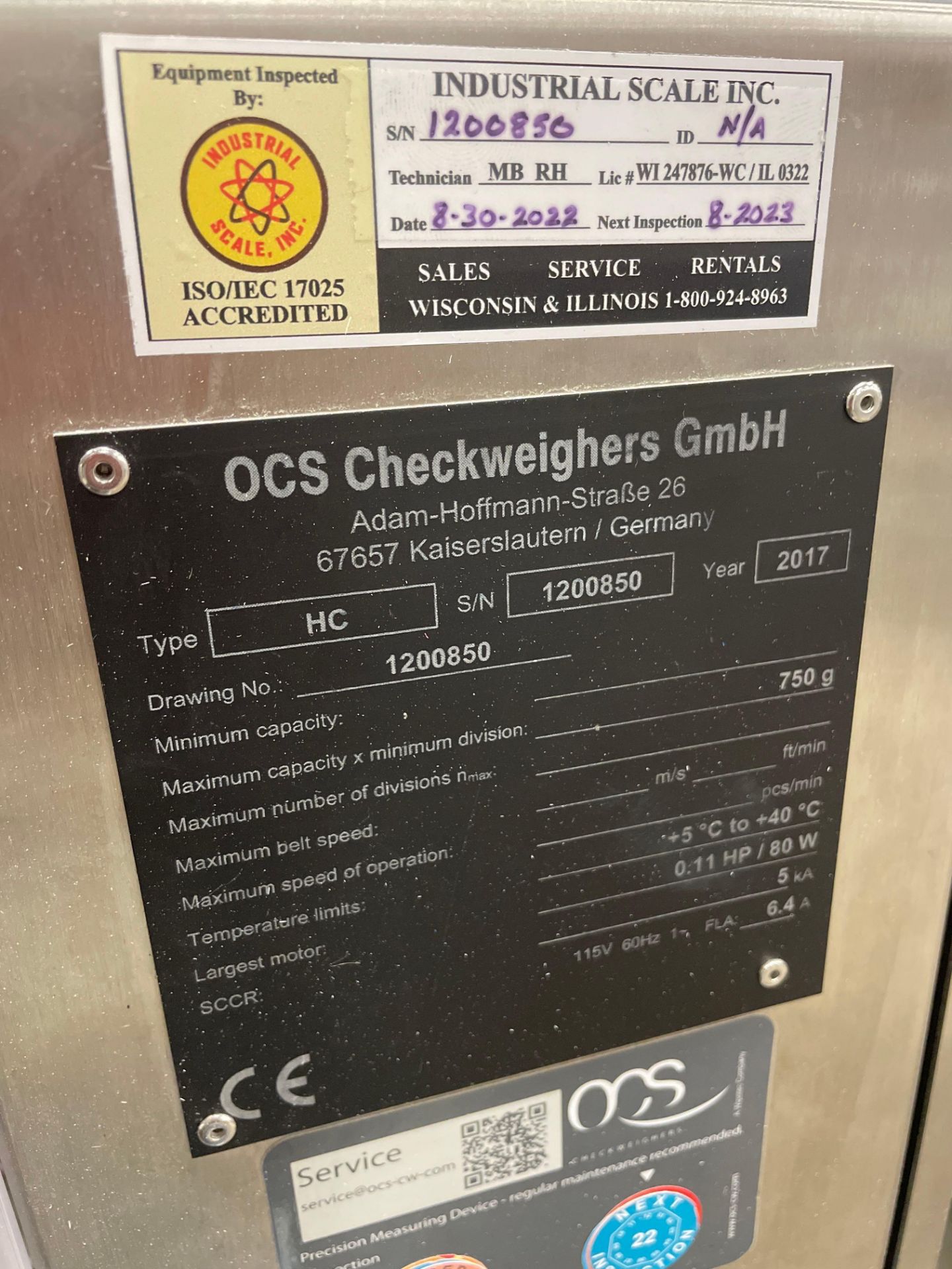 OCS HC Checkweigher - Image 8 of 8