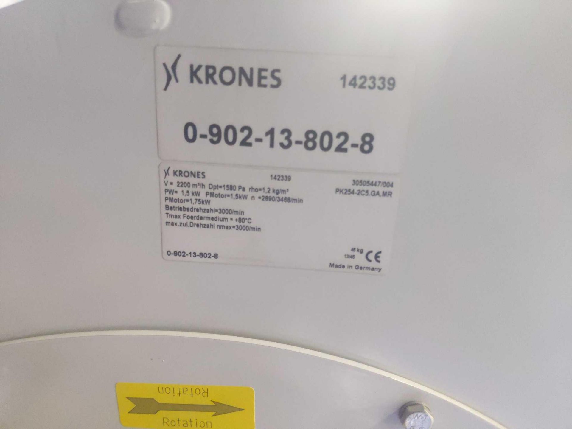 Krones Radial Ventilator - Image 8 of 8