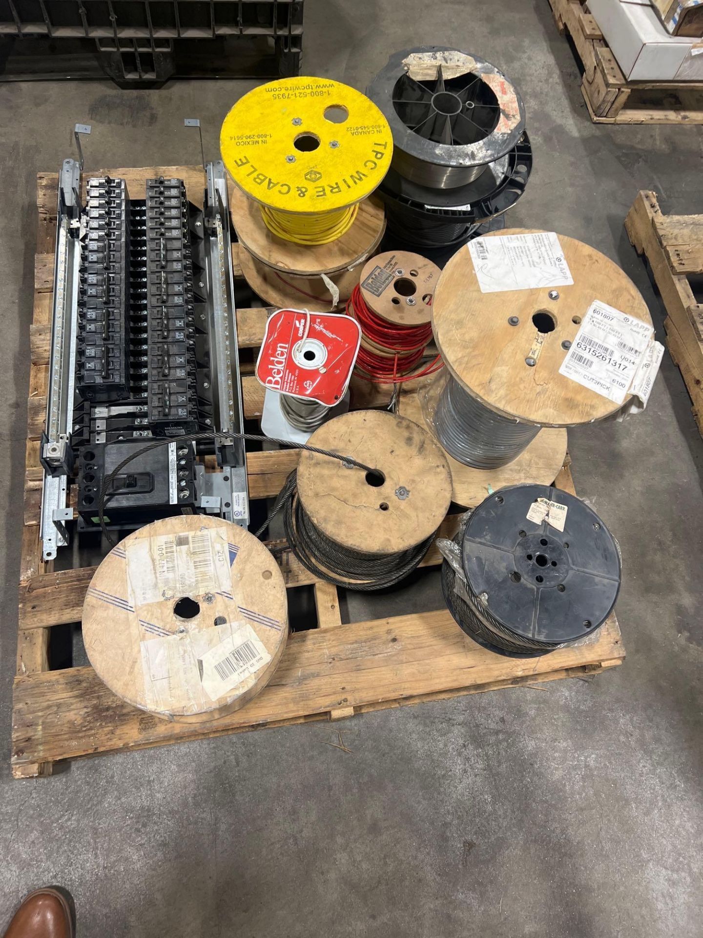pallet of cable spools