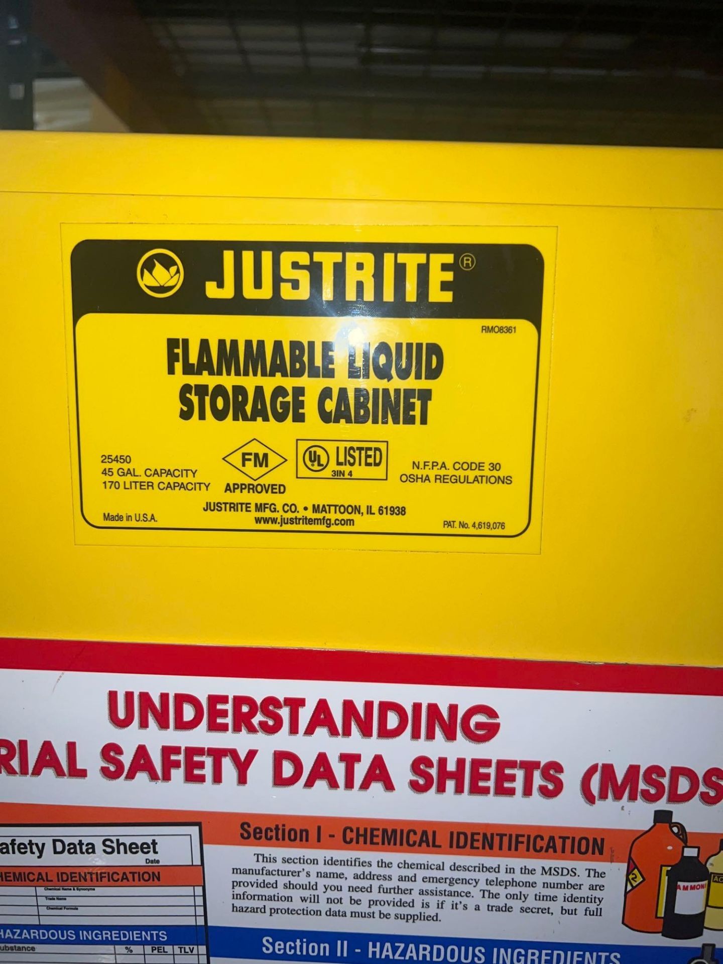 Justrite Flammable Liquid Storage Cabinet - Image 5 of 5