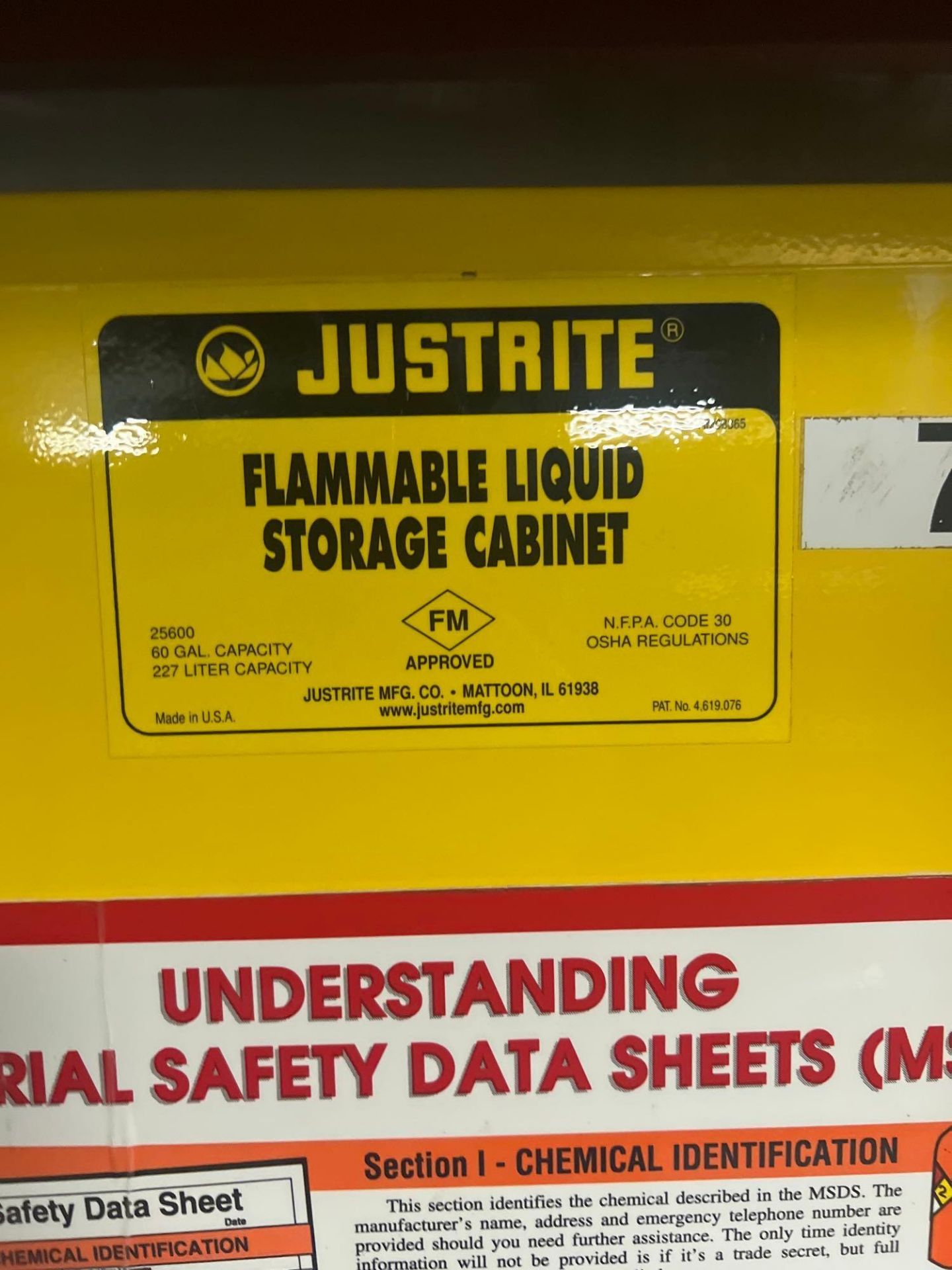 Justrite Flammable Liquid Storage Cabinet - Image 6 of 6