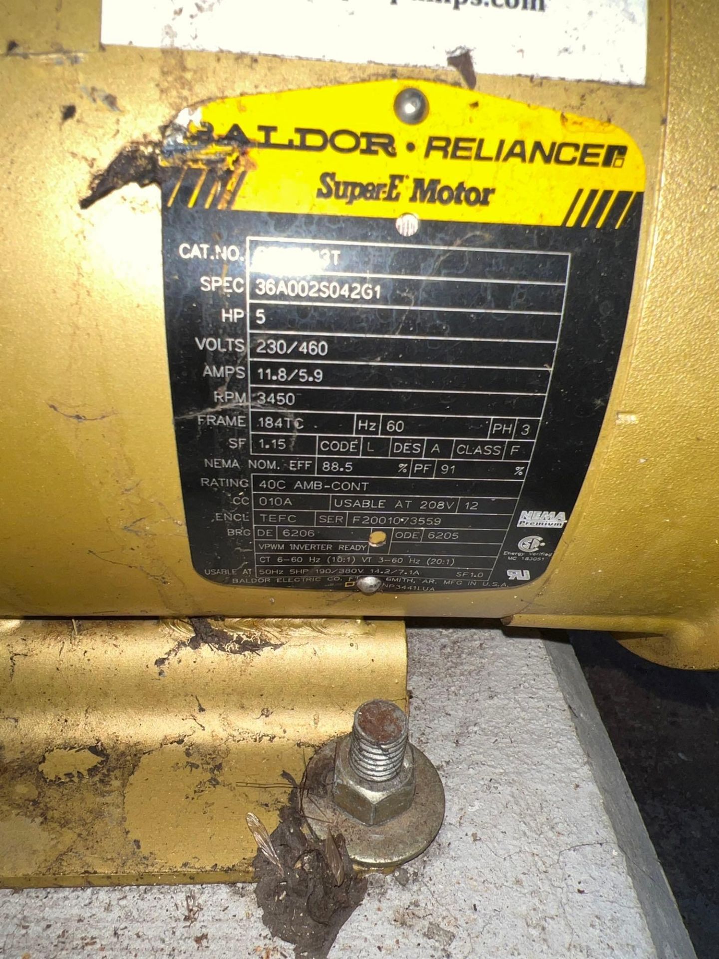 Baldor Reliance 5 Horsepower Motor - Image 5 of 5