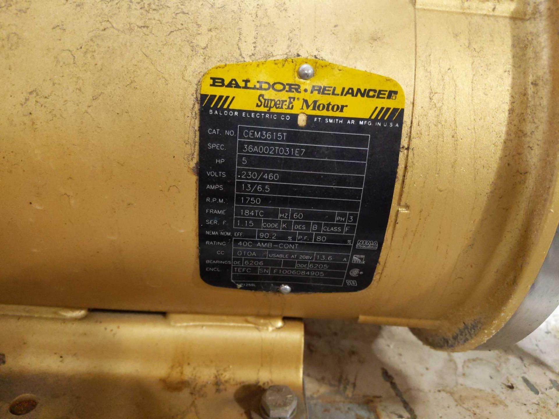 Baldor Reliance 5 Hp Vacuum Filtrate Pump - Image 6 of 7