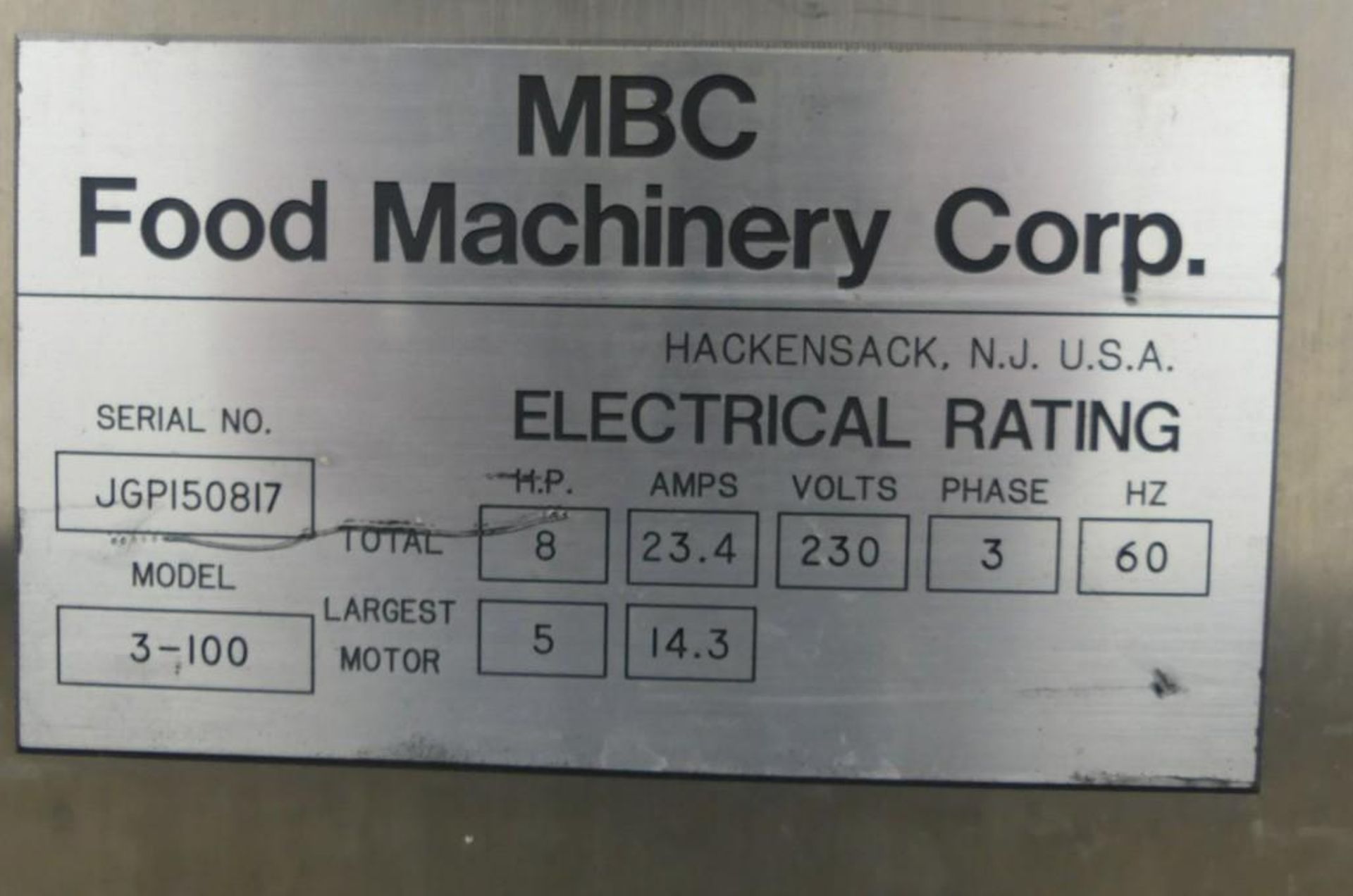 MBC Food Machinery Corp 3-100 Ravioli Extruder - Image 19 of 19