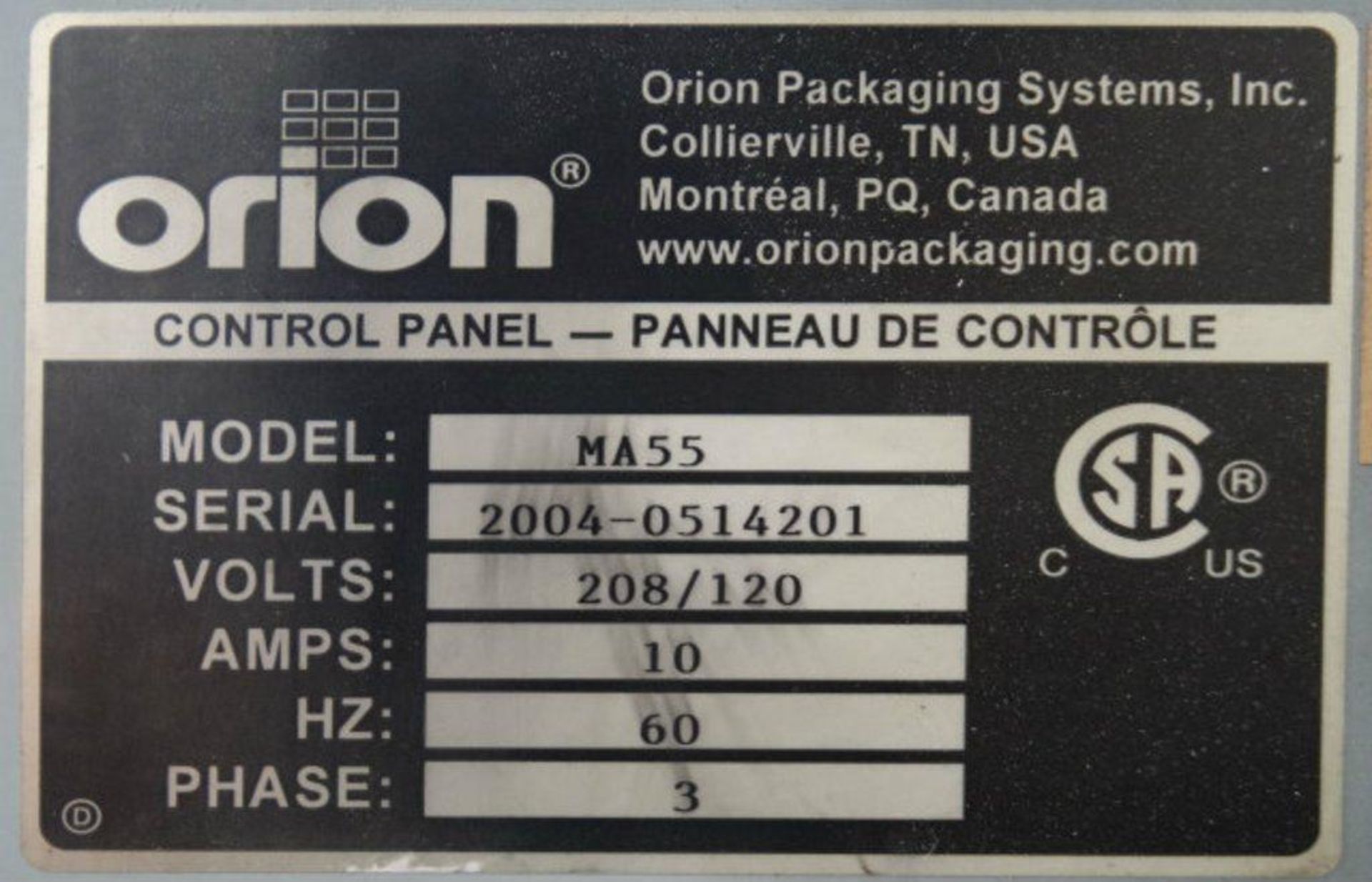 Orion MA55 Rotary Arm Stretch Wrapper - Image 15 of 15
