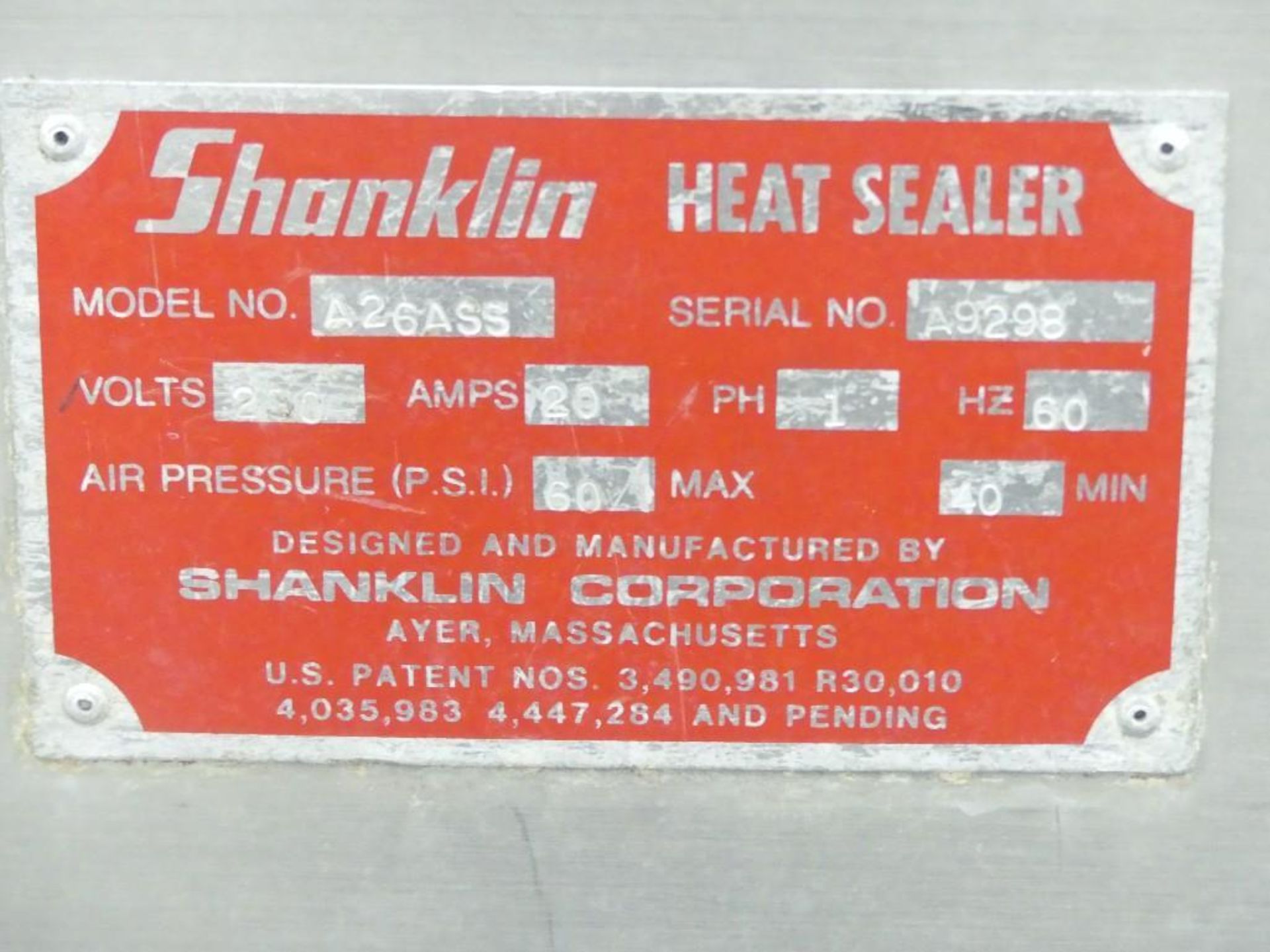 Shanklin A26 Stainless Steel L Bar Sealer - Image 10 of 10
