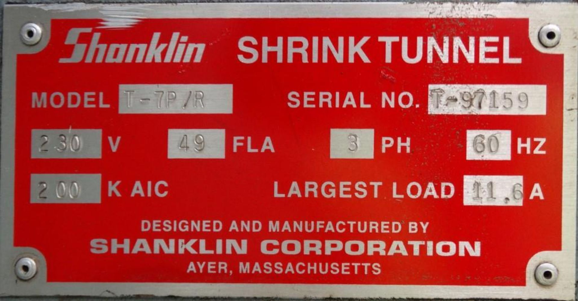Shanklin T7PR Heat Tunnel 22"W x 12" High Opening - Image 7 of 7