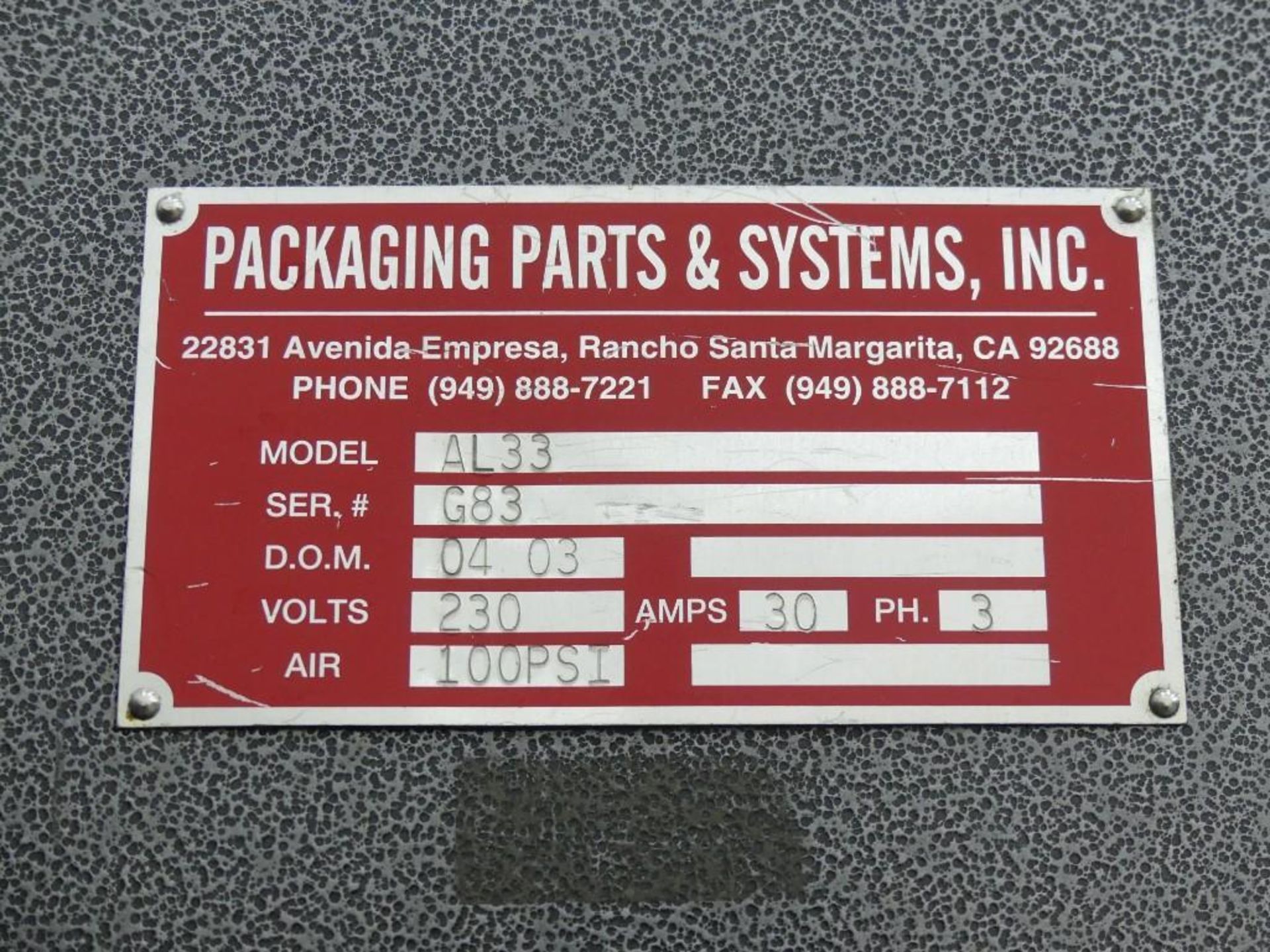 Packaging Parts Extreme AL33 Horizontal Lap Sealer - Image 17 of 17