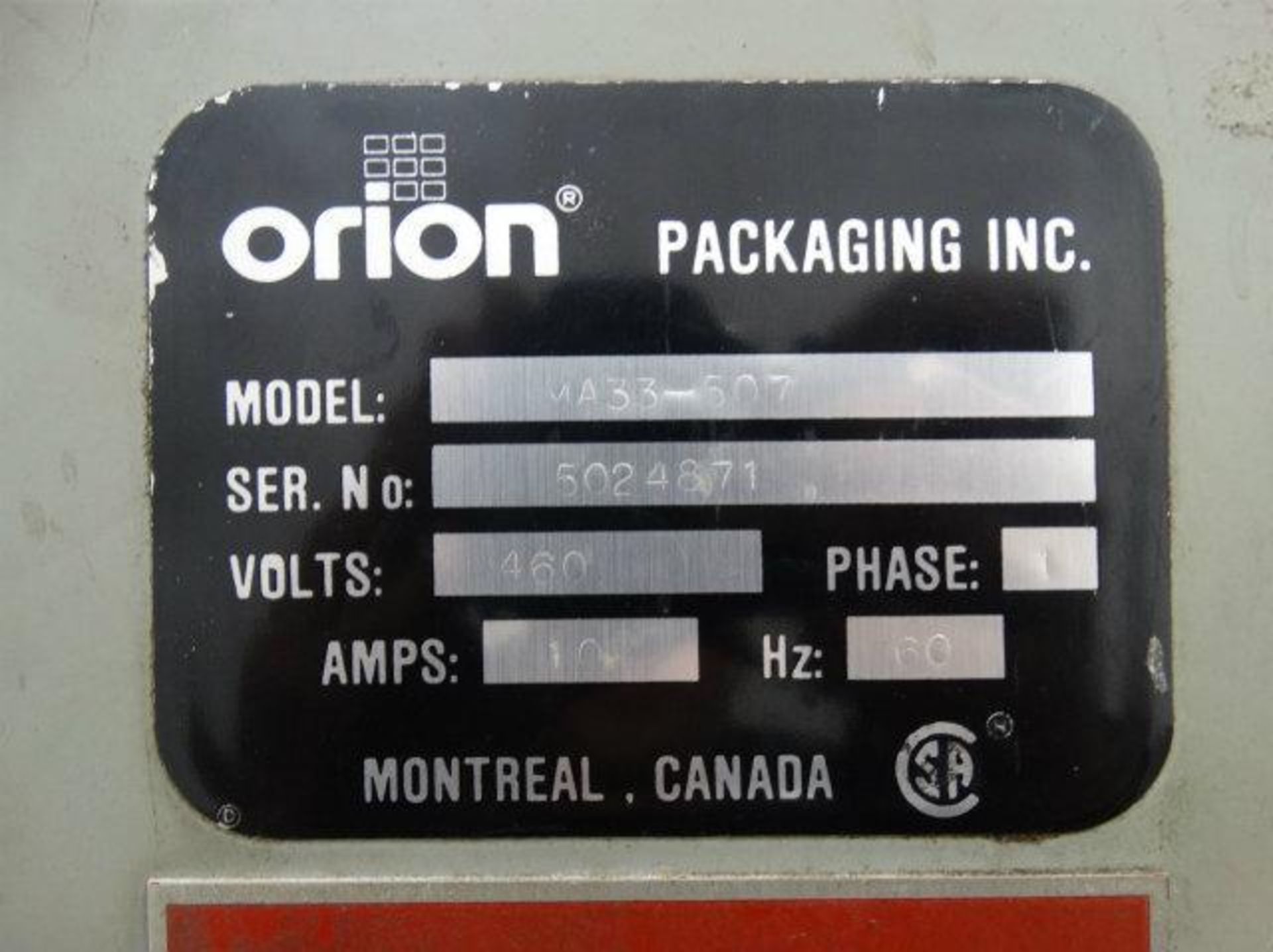 Orion MA33-507 Rotary Arm Stretch Wrapper - Image 13 of 16