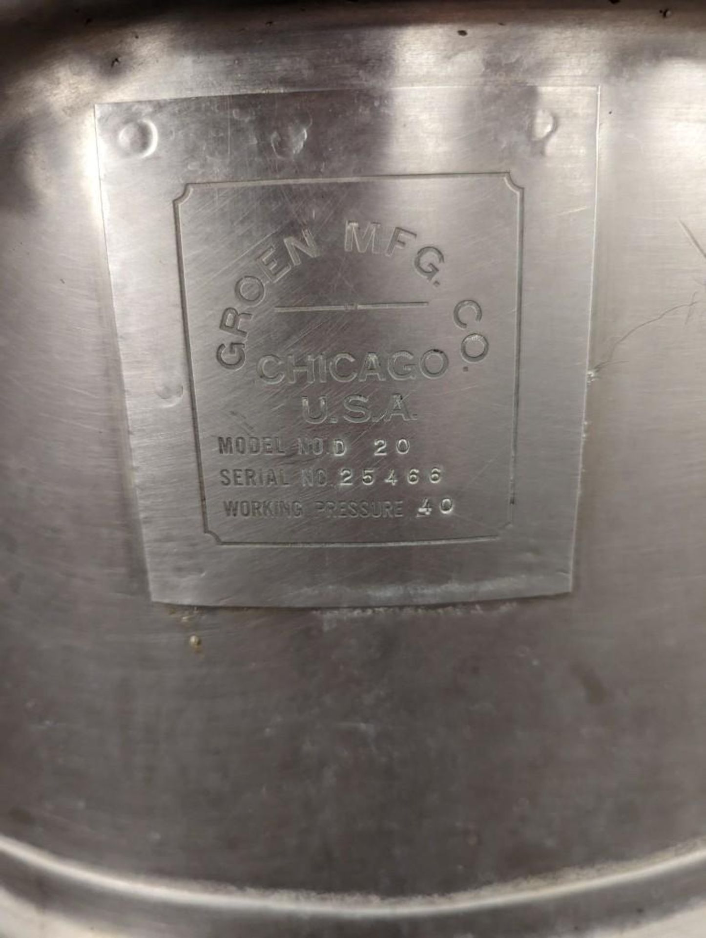 Groen D20 40 Gallon Stainless Steel Tilting Kettle - Image 2 of 5