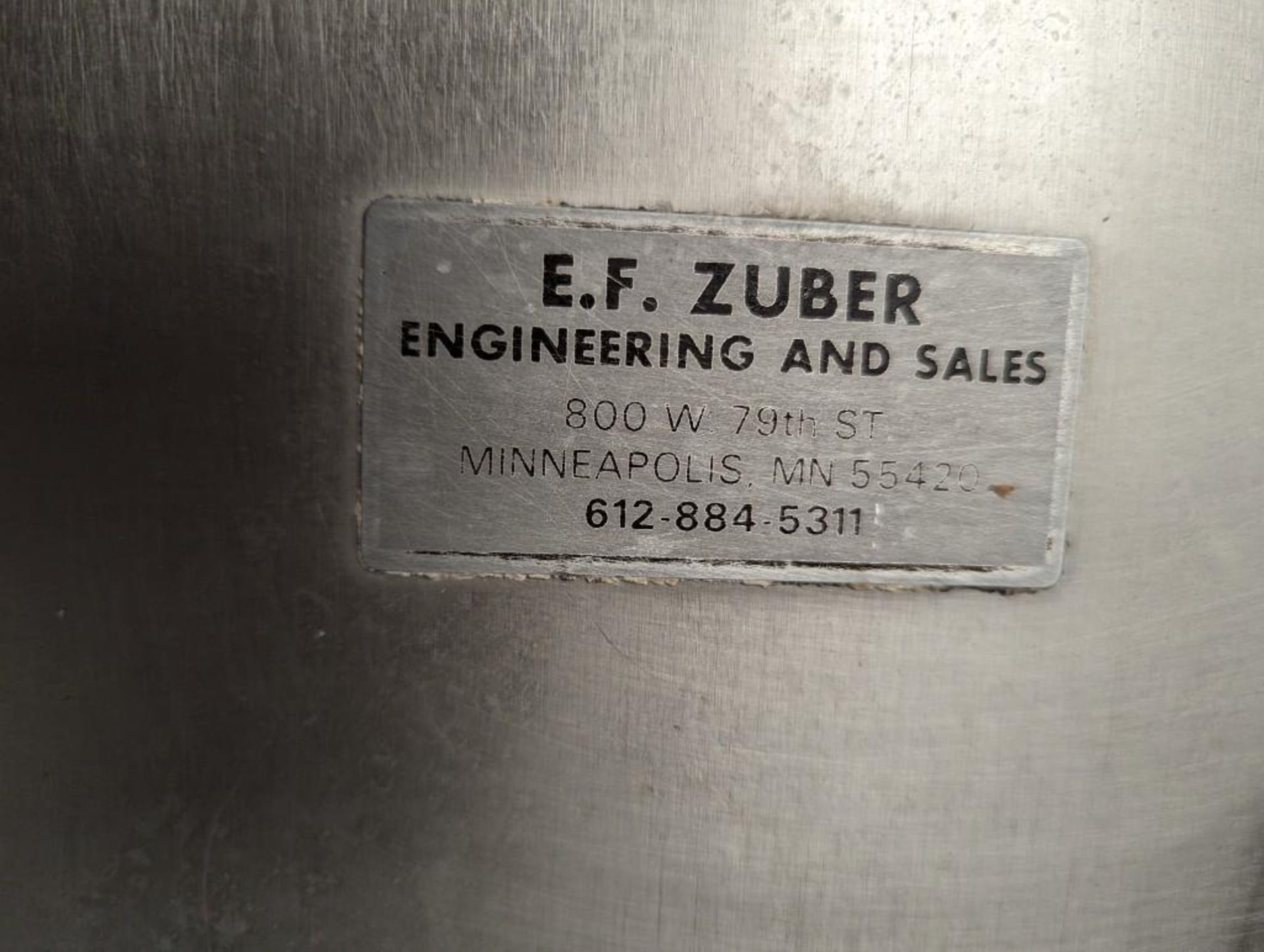 E.F. Zuber Stainless Steel Tank - Image 2 of 7