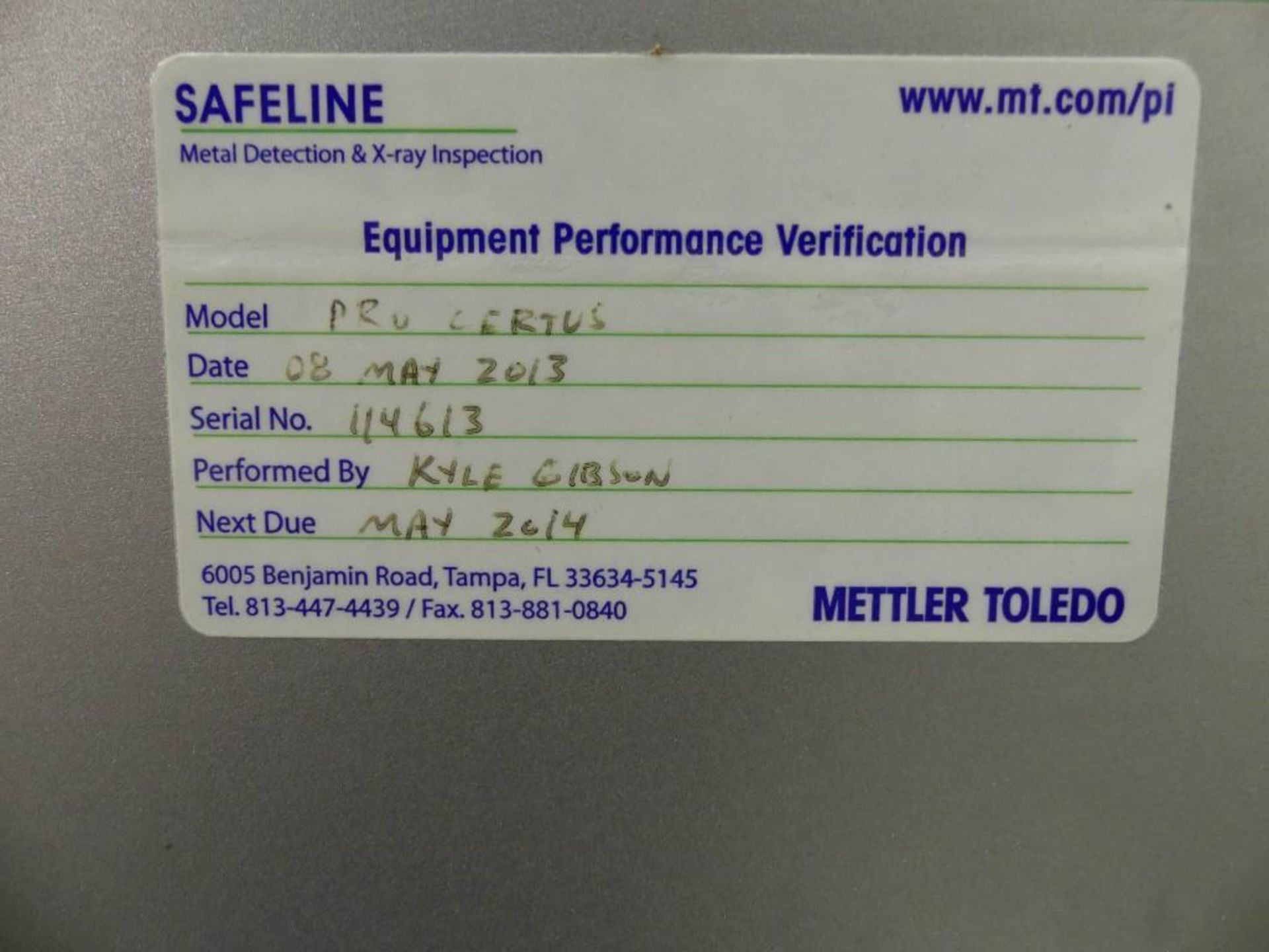 Mettler-Toledo Safeline 8" x 4" Metal Detector - Image 8 of 8