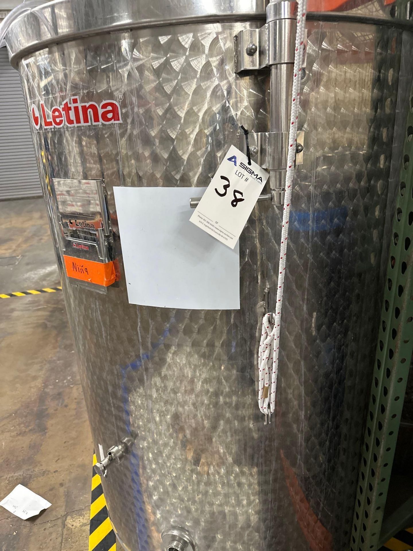 2016 Letina 1000L Stainless Steel Single Wall Tank - Image 2 of 8