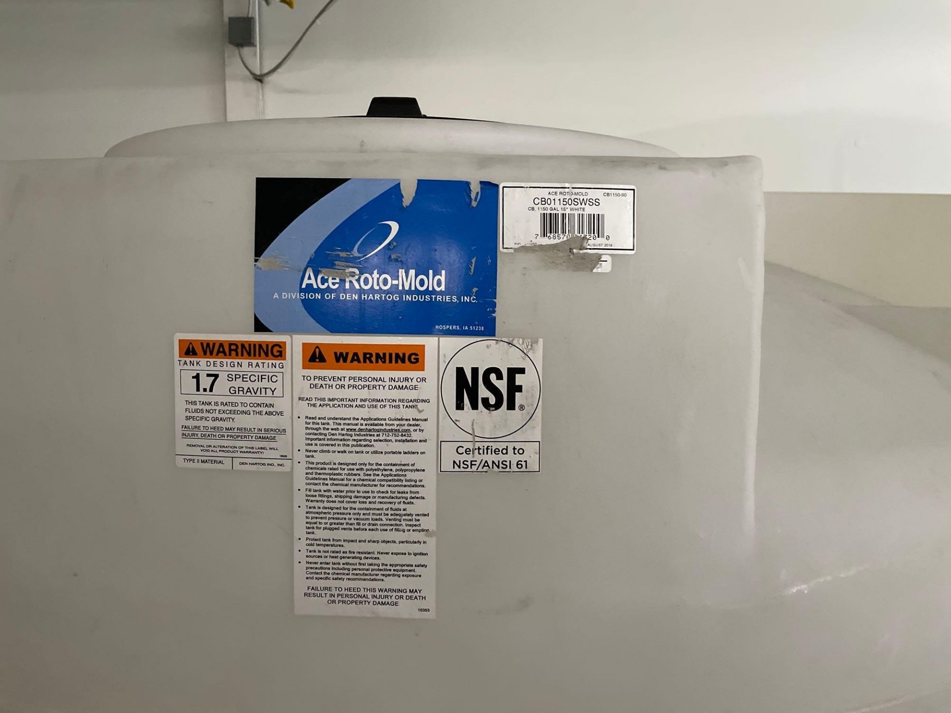 (3) Ace Roto-mold 1000 Gallon plastic tank - Image 6 of 13