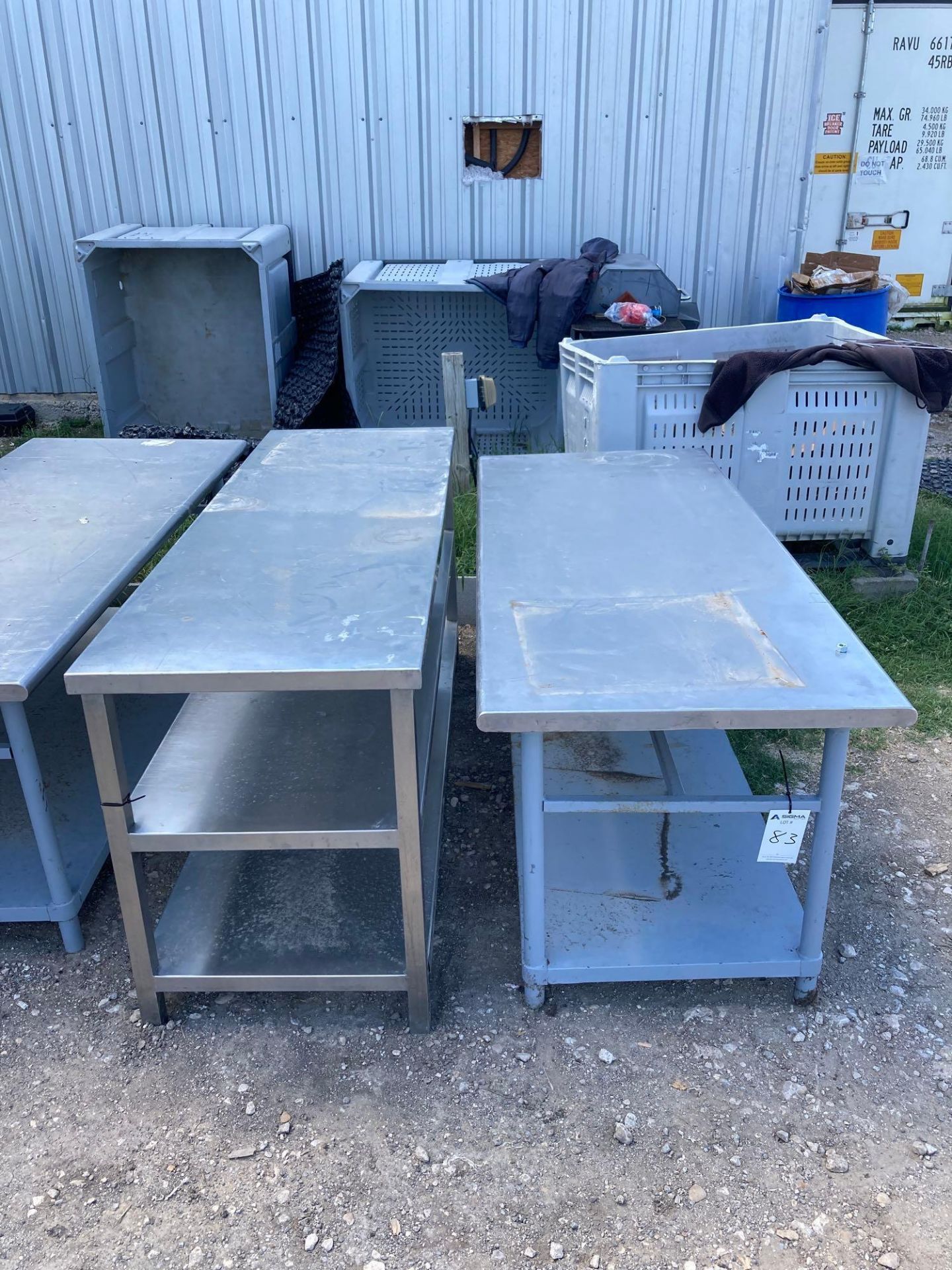 2 Stainless Steel Tables