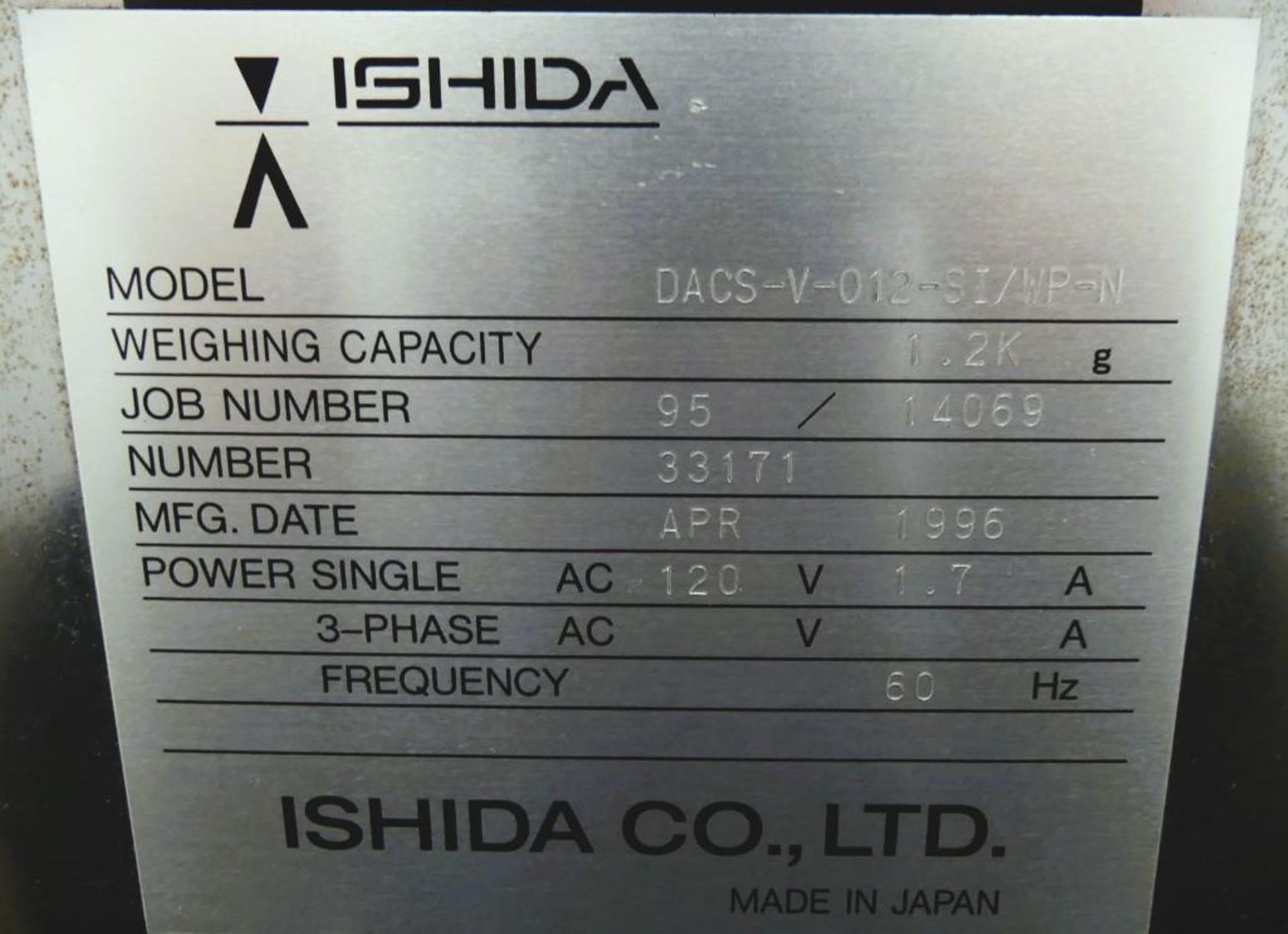 Ishida DACS-V-012-SI/WP-N Belt Checkweigher - Image 11 of 12