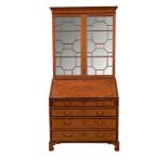 18th Century, An East Indian satinwood fall-front bureau bookcase