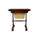 A Regency rosewood sewing table