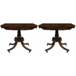A pair of very fine Regency rosewood game tables