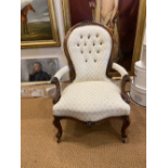 NO RESERVE: Edwardian, A gent's mahogany armchair