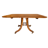 English, A Georgian rectangular mahogany tilt-top breakfast table with rounded corners