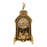 French, 18th Century, A very large gilt-wood, lacquer, ormolu, and boulle marquetry clock