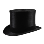 A black silk top hat, very smart