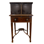 NO RESERVE: Art Deco, c. 1930s, A Walker & Hall fitted mahogany cocktail cabinet with two ashtrays,