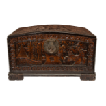 Indian, Late 19th Century, A coromandel carved wooden box