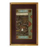 NO RESERVE: Persian, c. 1900, A miniature courtly scene of a judgement