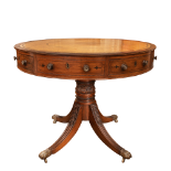 English or Anglo-Indian, 19th Century, A mahogany drum table