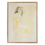 Leonor Fini (1907 - 1996), A lithograph of a seated female nude