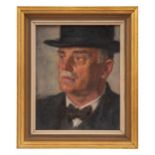 Carl Felkel (1896 - 1984), A portrait of an old man in a top hat