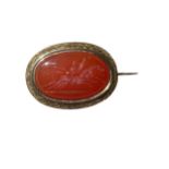 Late 18th/early 19th century, a carnelian intaglio depicting a match race