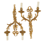 French, Louis XVI, A pair of ormolu twin-branch wall lights