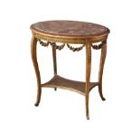 NO RESERVE: 19th Century, A serpentine giltwood and pink marble top occasional table