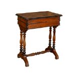 NO RESERVE: Victorian, A walnut serpentine-fronted sewing table