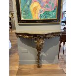 18th/Early 19th Century, A serpentine giltwood marble top console table (new marble)