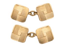 NO RESERVE: A pair of French 18ct gold cufflinks