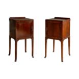 19th Century, A pair of mahogany pot cupboards