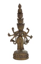Central Indian, Antique, Three bronze votive statues of deities