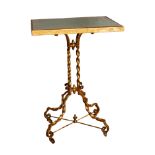 NO RESERVE: 20th Century, An ormolu twist-leg occasional table, with distressed top