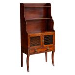 George III, A waterfall ebony and mahogany bookcase