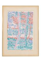 Alan Turner (b.1943), A colourful wooded landscape