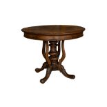 European, 18th Century, A circular centre table with carved floral motifs