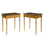 Adams style, A pair of giltwood and marble top side tables